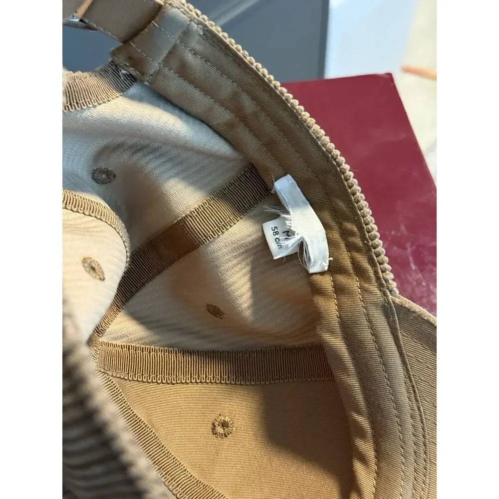 Gucci GG Logo Corduroy Baseball Cap Brown Tan Hat Size Medium 58 Cut Tags